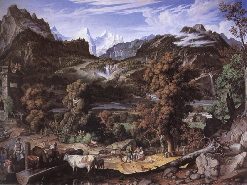 Joseph Anton Koch Swiss Landscape China oil painting art